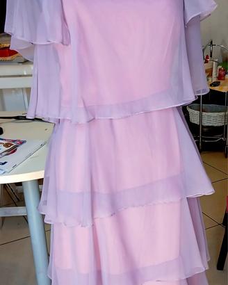 Vestito a balze lilla