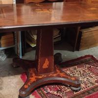 TAVOLO INTARSIATO FINE '800 - legno di noce