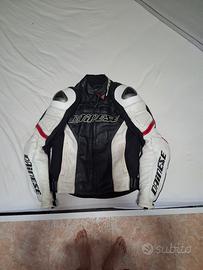 Giacca Dainese pelle moto racing tg 46 con protez