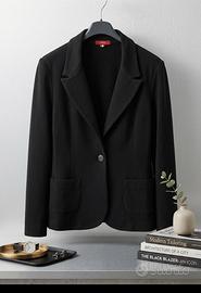 Blazer di felpa nero Tank Jeans in cotone 