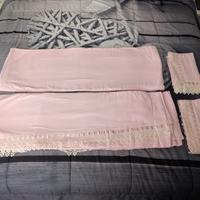 Completo Letto Matrimoniale in Flanella Rosa