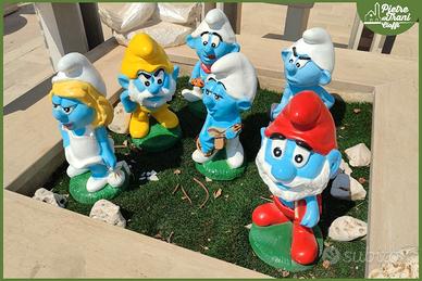Serie completa Puffi Statue da Giardino
