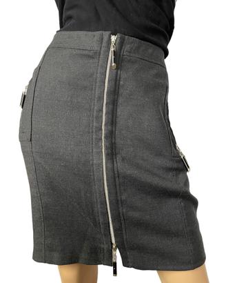 Versace gonna grigia lana 46 vestito tailleur top