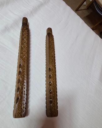 Coppia di flauti in legno anni 70