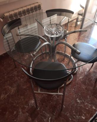 Tavolo di cristallo tondo 120 cm.NO SEDIE