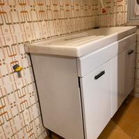 Lavello cucina in ceramica+sottolavello in lamiera