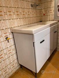 Lavello cucina in ceramica+sottolavello in lamiera