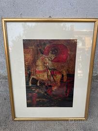 Icona San Giorgio e il drago stile bizantino