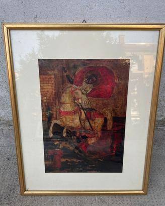 Icona San Giorgio e il drago stile bizantino