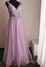 Abito donna Lungo Stile Impero in Tulle Glitterato