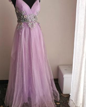 Abito donna Lungo Stile Impero in Tulle Glitterato