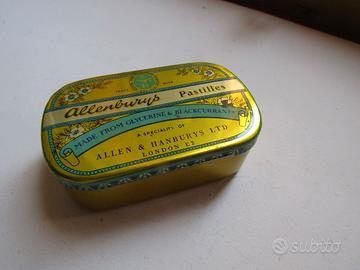 Scatola latta Allemburys, England