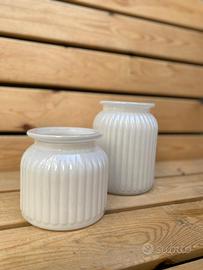 2 Vasi Vetro Bianco - Decorativi