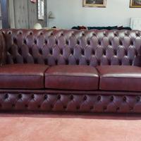 Divano sofa 3 posti Chesterfield in pelle