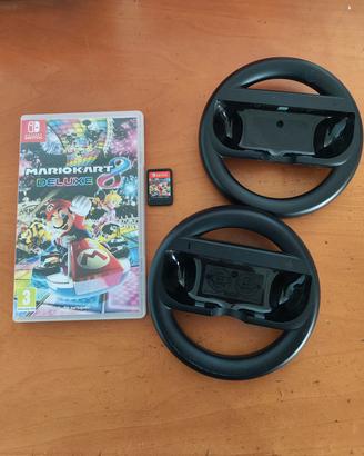 Mario kart 8 deluxe Switch italiano + 2 volantini