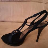 Sandalo Raso nero tacco 12