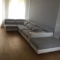 Divano tessuto ed ecopelle