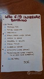 lotto invernale bambino 6/9 mesi