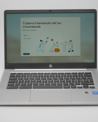 Hp chrome book 14” display fhd 64gb rom