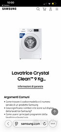 Lavatrice Samsung Crystal Clean 9 Kg