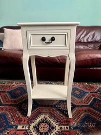 Comodino Shabby Bianco