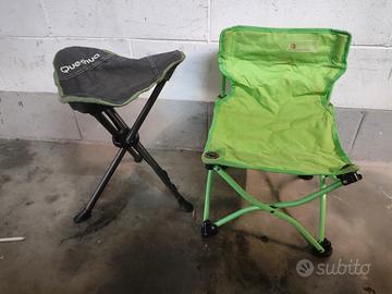 coppia di sedie pieghevoli da campeggio