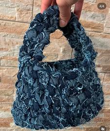 Borsa in fettuccia Denim, Jeans