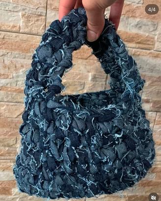 Borsa in fettuccia Denim, Jeans