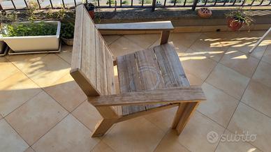 Poltrona da giardino legno massello