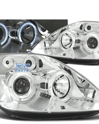 FARI PER FORD FIESTA MK6 02-05 OCCHI ANGEL CROMATI