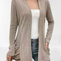 Giacca Cardigan Vintage Donna con Tasche Frontali