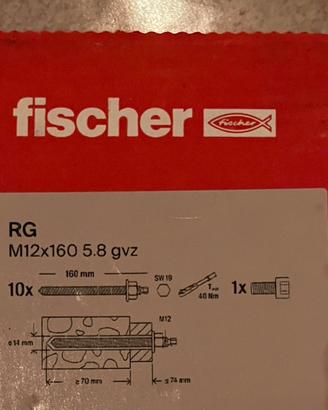 Tasselli Fischer RG M12x160 5.8gvz 20pz o 10pz