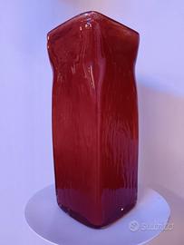 Vaso vetro Murano rosso anni 70