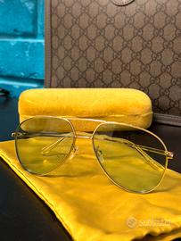 Occhiali Gucci Aviator GG0356S ORO/VERDE FULL SET