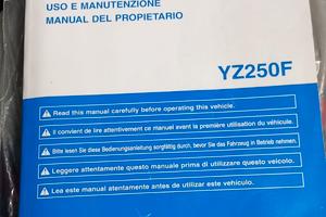 Manuale Yamaha YZ250 F 2022
