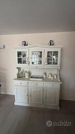 Credenza Shabby Chic Bianca con Vetrina