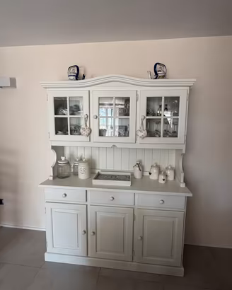 Credenza Shabby Chic Bianca con Vetrina