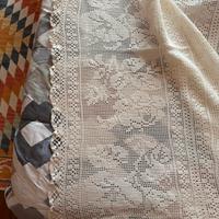 Lenzuolo fatto a mano uncinetto vintage 250x220 cm