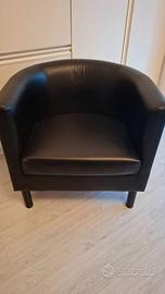 Poltrona similpelle nera