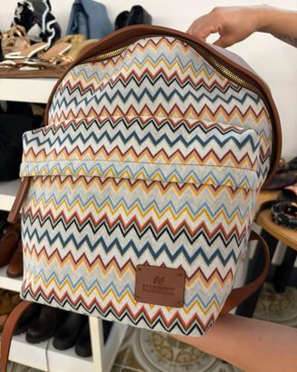 Zaino Missoni ZigZag tessuto in pelle