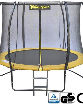 TRAMPOLINO ELASTICO Ø 245 cm GIALLO Tappeto Salta