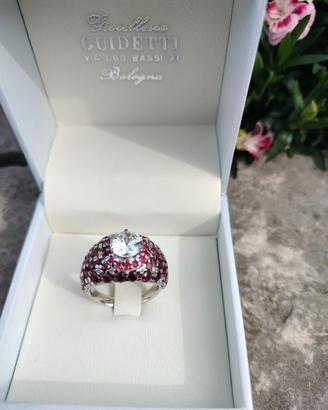 Anello oro 18 k rubini