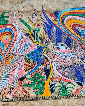 Dipinto messicano su carta amate – arte Nahua