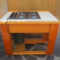 Piano cottura cucina mobile  carrello