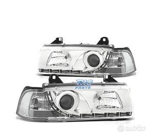 FARI BMW E36 90-99 LUCE DIURNA FONDO CROMATO