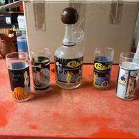 Set bicchieri e bottiglia vintage