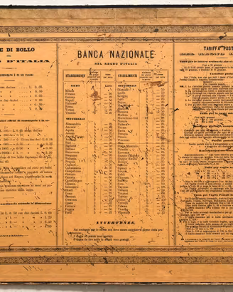 Cartello Murale Regno d'Italia - Banca Nazionale