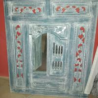 Specchio quadro shabby legno di Bali indonesiano