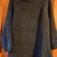 maglione/miniabito colore petrolio con lurex 