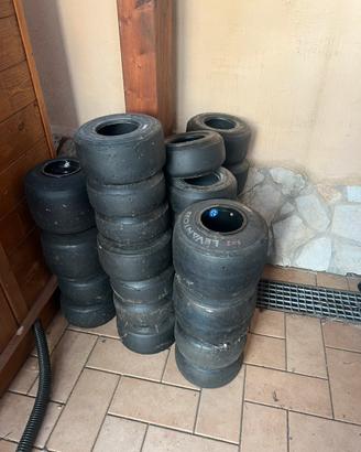 cerchi e gomme kart 60cc/125 + ricambi